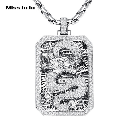 Miss JuJu domineering platinum dragon pendant for men pt950 platinum inlaid with zircon three-dimensional dragon pendant small version of the pendant weighs 33.0-33.2 grams + delivery leather rope