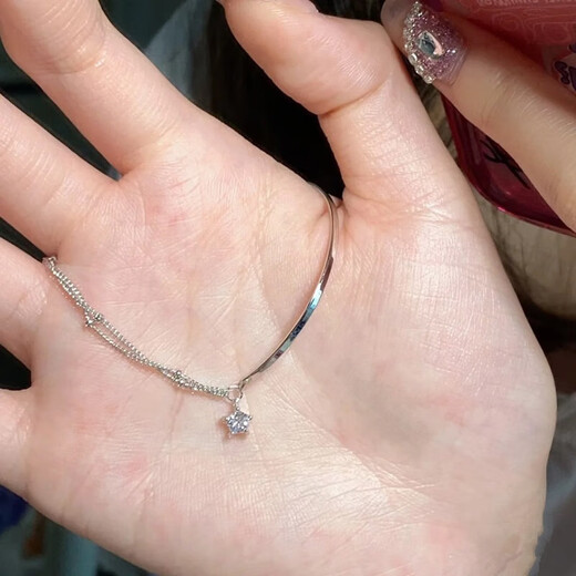 星星手链女生银色女款ins小众手镯生日礼物 手链