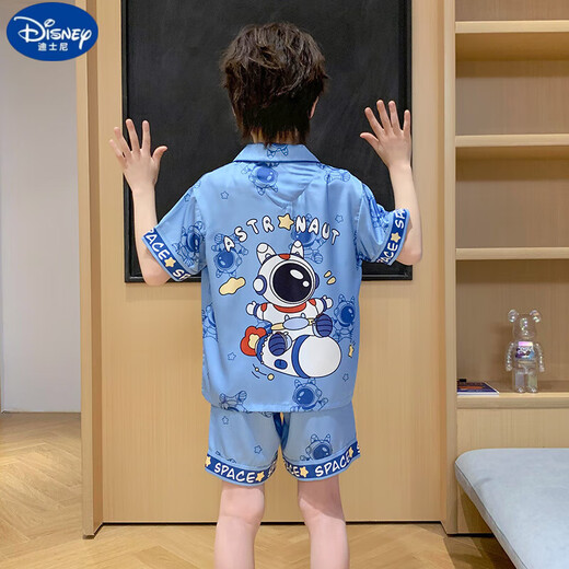 迪士尼儿童睡衣男童夏季薄款短袖冰丝空调服宝宝中大童卡通凉感男孩套装 冰丝短套G6623#美乐KT猫 170 14码【建议身高130-140cm】