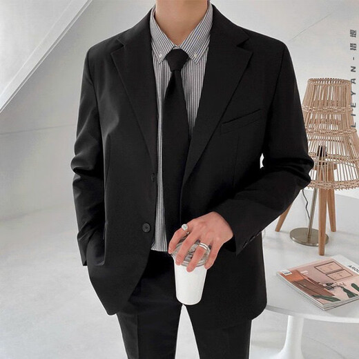 Lieyan suit complete set for male teenagers, high school students, college students, male graduation defense, interview, adult ceremony, club set, five pieces, belt + suit + short-sleeved shirt + tie + trousers 2XL. Follow the store for priority delivery