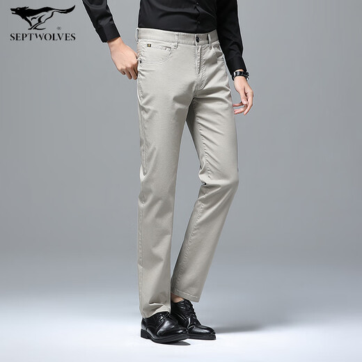 Seven Wolf (SW1960) loose straight trousers men's spring and autumn style men's professional formal casual pants 2025 new summer thin style 9893-Black 29