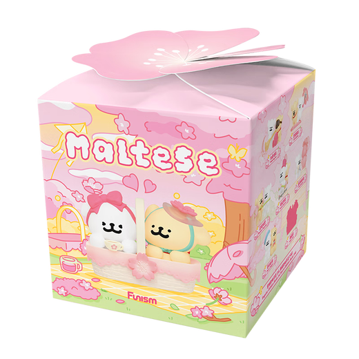 名创优品（MINISO）线条小狗浪漫樱花系列盲盒手办桌面摆件玩具生日礼物女 单盒