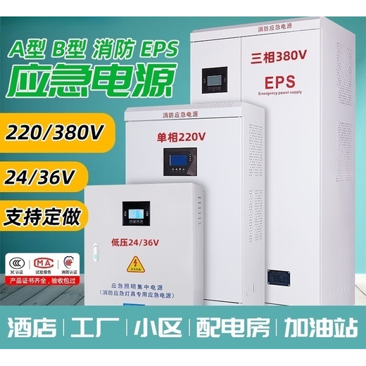 EPS emergency power supply single-phase 220V fire-fighting A-type centralized lighting distribution box three-phase 380V backup power control cabinet host 220V/1KW