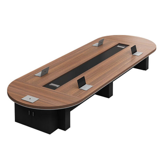 Großer Konferenztisch, langer Tisch, einfacher moderner ovaler Schulungstisch, Kombination aus Konferenzraumtisch und Stuhl, Büromöbel, 1,8 x 0,8 Meter Konferenztisch