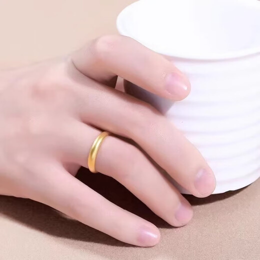 OINE pure gold covered with pure silver ancient method ring frosted pure gold covered with silver gold ring classic live couple ring ancient method men's ring 2 grams