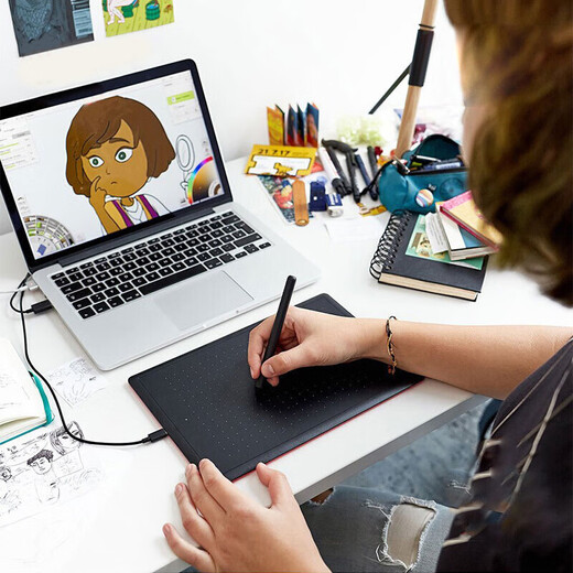 Wacom原装wacom ctl672数位板手绘板电脑绘画板手写板网课输入板电子绘图板 CTL-672防护套餐