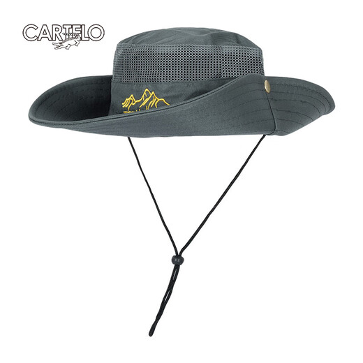 CARTELO sun hat Men's large brim sun protection hat Summer outdoor sun hat Breathable foldable fishing and mountaineering fisherman's hat
