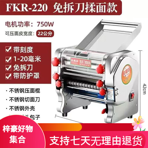 Jun's Wife Noodle Machine Household Fully Automatic Noodle Machine Commercial Small Electric Noodle Rolling Machine Stainless Steel High Power 160 All-Steel Noodle Pressing Model 1-5mm Steel Knife Steel Roller