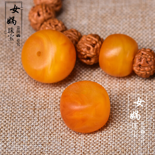 Olevo natural Russian material old beeswax single beads with loose beads single bucket beads bracelet diy men's accessories top beads separated beads old beeswax pier 22*16mm single