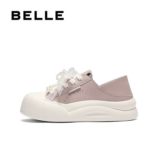 Belle (Belle) Chaussures de planche à deux portion pour femmes 2025 Automne Nouveau archet mignon Shoes décontractées et solées épaisses B2629CM5 Purple 34 (220 mm)