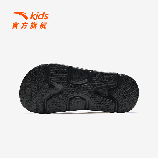 ANTA children's sandals, men's and women's shoes, 2025 summer new summer Velcro children's open-toe arch beach shoes, boys, black/limestone-5 34