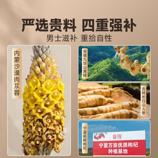 奇物鲜苁蓉人参黄精枸杞原浆男士滋补强身养生饮汁父亲节送礼礼盒