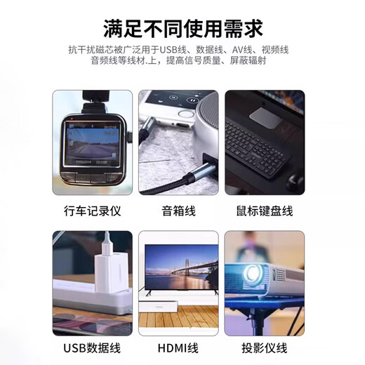 Magnetic ring anti-interference device Filter anti-interference magnetic ring Filter degaussing ring Anti-band magnetic core shield buckle type Black buckle type magnetic ring 50B inner diameter 5mm