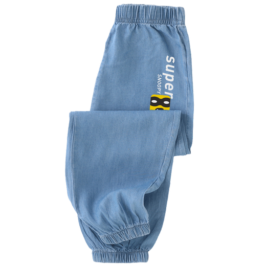 Snoopy (Snoopy) Ropa para niños niños y niñas Jeans Mosquitos repelentes pantalones adolescentes Biros de color azul oscuro Azul Azul 120 120