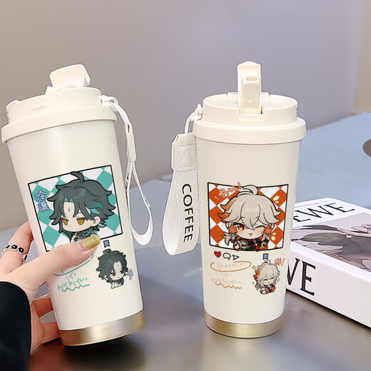 原神纳西妲吸管杯简约水杯ins高颜值学生便携316保温杯 BXAB15939神子 食品级内胆-520ML配挂绳