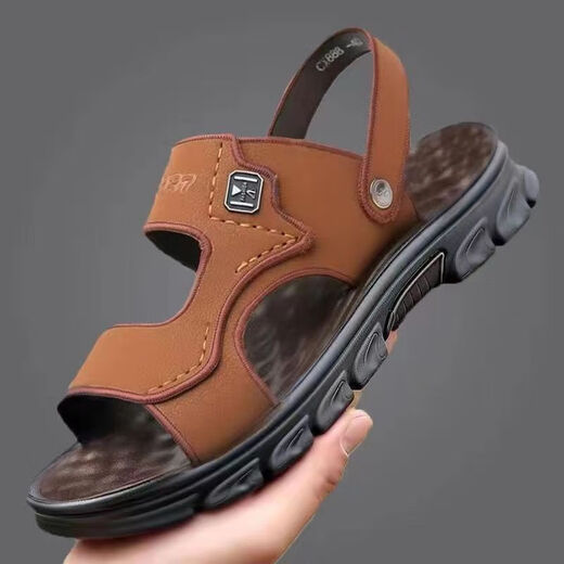 Príncipe Yierkang Sandalias IMITACIÓN DE MENA COCA COACHO PARA SUMER 2025 Sandalias exteriores impermeables sin deslizamiento Sandalias para hombres Sandalias de doble propósito Los zapatos de cuero Wenzhou 826+3 [Negro] La versión mejorada se puede empaparse en agua 43 [tamaño estándar]