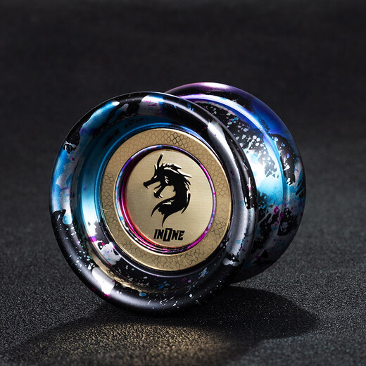 Jeu yo-yo metal dédié de sommeil mort professionnel à 10 perles portant yo-yo en aluminium en alliage yoyo jouet noir argenter dragon volant