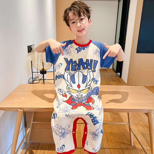 Ultraman pour les garçons Sleeping Sac Pyjamas Summer Coton Pure Coton Baby à manches courtes à manches minces Anti-Kick Quilt Home Clothing JY9929 Ultraman pour 100 enfants 8 taille Hauteur 90-100cm35jin [Jin est égal à 0,5 kg]