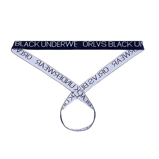 Underwear men's thong cross hollow high elastic elastic band low waist sexy trendy fashionable sports youth black M