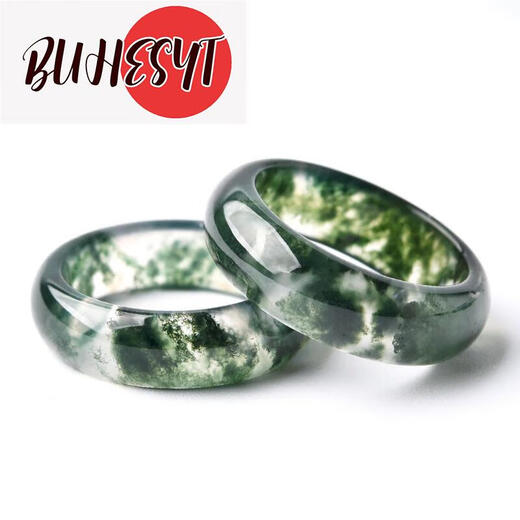 Buhesyt Aquatic Agate Ring One Picture Ice Tipo de flores flotantes Fuxin Index de Calcedonia Verde Finger Failable Personalizado Hembra G3897