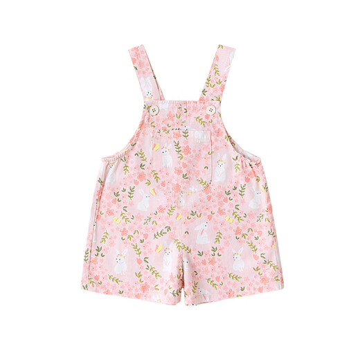
Dudu Home [New in Summer] Children's Pants Girls' Overalls Baby Casual Pants Children's Clothing Summer Shorts 2025 Trendy Pink Full Print 90