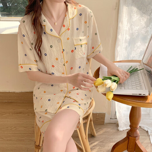 HUALIN FASHION夏季粉花泡泡袖短袖可爱薄款家居服套装 zd-673#库洛米 170 M