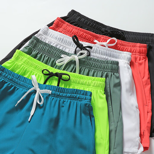 NASA GOOD shorts men's summer trend basic solid color versatile casual loose straight sports three-point pants black M