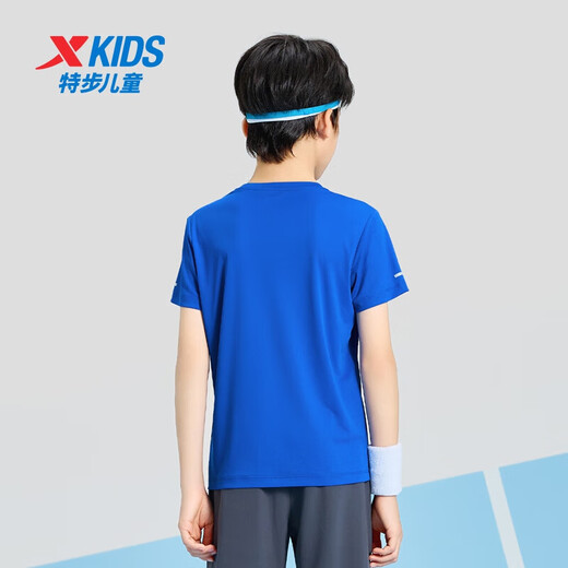XTEP (XTEP) Kurzärmeliges T-Shirt für Kinder für den Sommer mit mittleren Kindern mit mittleren Kindern mit dem Schnelltrocknen von Kleidung Basis Hemd Royal Blue [9215] 170 cm