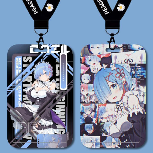 Re:Zero从零开始的异世界生活蕾姆卡套校牌厂牌饭卡工作证保护套 【热销】b15657 长的挂绳+校园卡卡套