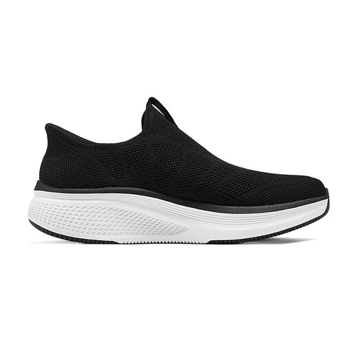 斯凯奇（Skechers）男鞋透气网面闪穿健步鞋轻便缓震一脚蹬运动休闲鞋 BKGD黑白 41