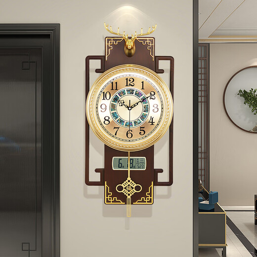 Combas wall clock living room new Chinese retro calendar silent clock quartz clock wall hanging 2863B