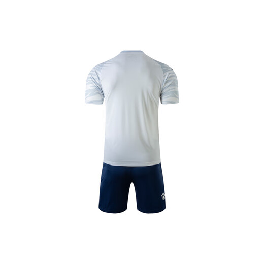 卡尔美（KELME） 条纹Logo印花V领短袖T恤舒适短裤运动训练透气足球套装 男女同款 白色 S