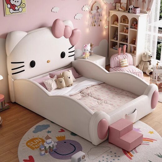 益豪康凯蒂猫Hellokitty儿童床女孩公主床带护栏女童女儿儿童房床LT-826 滑梯床 1.2*1.9米