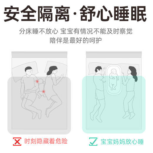 亲育婴儿床中床新生儿防吐奶睡觉防压可移动便携式宝宝仿生床 蓝色豪华版（带帐篷+蚊帐）