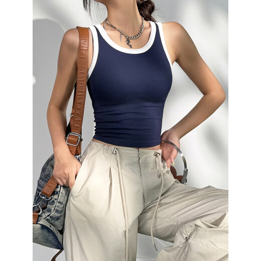 KEJIMITAO European and American ins sports bra all-in-one shockproof yoga vest new running training Pilates fitness bra Sky Blue L