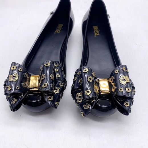 Melissa（梅丽莎）新款夏季凉蝴蝶结女士单鞋鱼嘴果冻鞋坡跟低帮凉鞋软底时尚百搭 白色 37