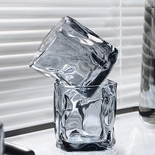 Lugaris Nordic style glass home set living room drinking cup simple family tea cup for entertaining guests 6 ash twist cups + black stand + straight pot + black iron plate