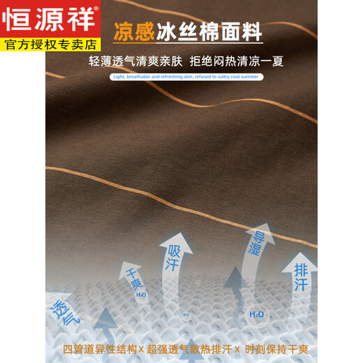 恒源祥爸爸夏装短袖t恤夏季冰丝男士上衣50多岁衣服中老年人polo衫爷爷 CJ9901深蓝 M 165