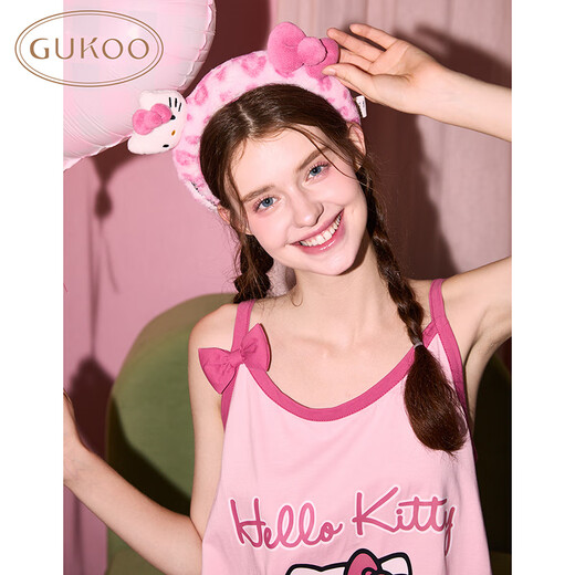 Gukoo headband HelloKitty co-branded hair accessories new plush cute leopard print ladies wash headband blue and red leopard print headband 1 piece