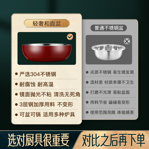 Shining excellent 304 stainless steel basin food grade and basin kneading basin egg beater basin kitchen sink single basin bottle cleaning basin and basin 30cm (304 stainless steel)