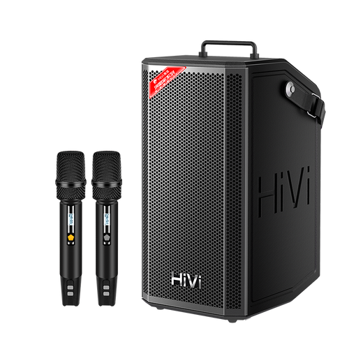 HiVi Outdoor Square Dance Speaker Trolley Mobile Karaoke Singing Speaker Karaoke Microphone Amplifier All-in-One Bluetooth Dual 5.5-inch MP25