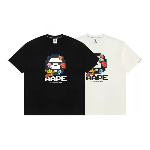Aape New Ape Man Camouflage Summer Cartoon Print Losatile Men and Women Top Top футболка с половинами рукава A691 Black M