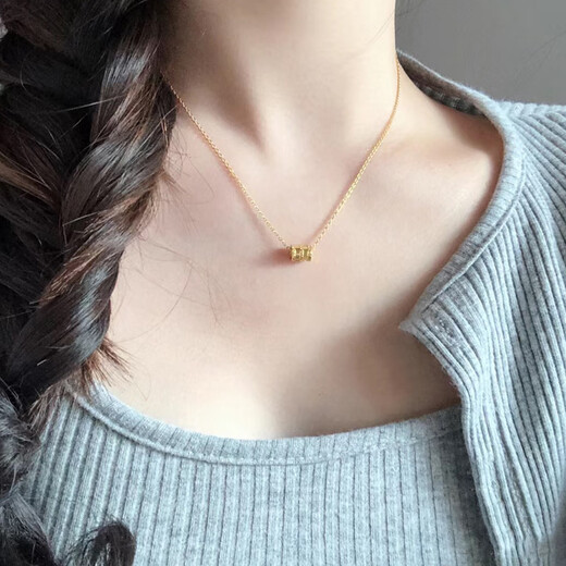 DOMEN French 18k gold-plated rose gold necklace small waist gold color light luxury niche girl style clavicle chain jewelry rose gold