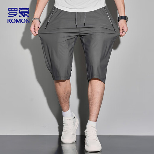 
ROMON (ROMON) sports shorts men's summer breathable thin loose casual running beach pants cropped pants ZH9877 gray 3XL