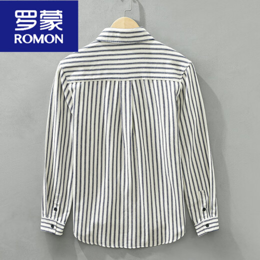 Romon Camisa a rayas de manga larga para niños Camisa de algodón casual para la primavera y otoño Nuevo moderno y de moda
