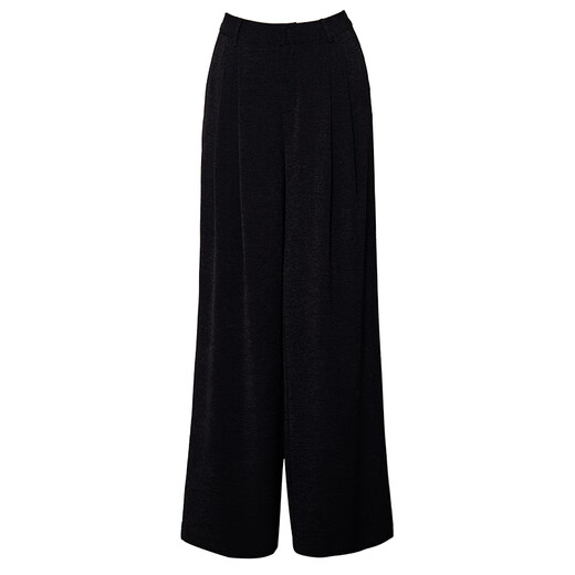 Roeyshouse Luoyi Fashion Commuter Black Black Right Straight Pants 2025 Été Nouveau pantalon de taille haute professionnelle intellectuelle 11976 Black S