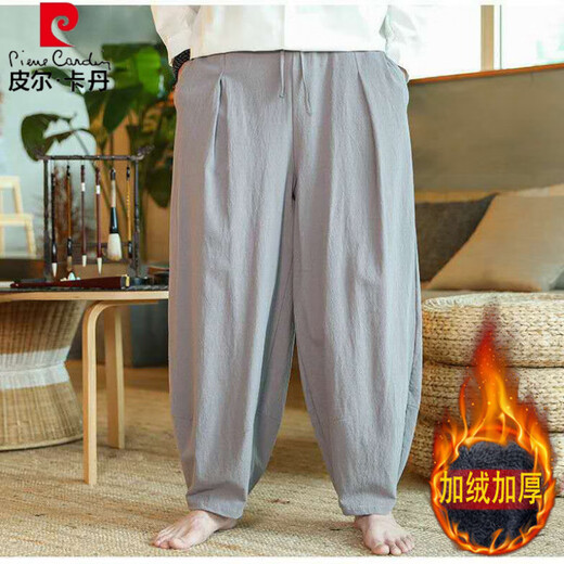Pier Cardan Linen Pantalon Spring and Summer Chinois Loose Chinese STYLE Large taille Gat Man Wide-leg Pantalon GRAND PANTAGE D'ENTRÉE CHAUTER LANTER LANTER PANTAL COSTRAUX MODEAU MODEAU MODION PLATIQUE CHIDÉE SUMPRE SUMBRE (de haute qualité 801) 3xl 170-180jin [Jin est égal à 0,5 kg]