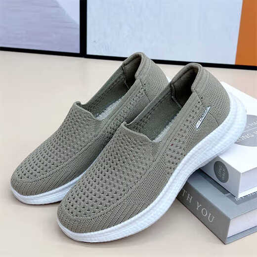Adachi Kan Sari Kan Old Man Shoes Official Website Official Ship Store Flag Summer New Old Beijing Cloth Shoes Fashion Casual Men's Single Shoes Fly 880 Men's Net Gray 40