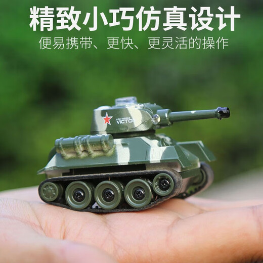 网红迷你小型坦克遥控车电动儿童玩具车越野仿真微型军事模型汽车 迷你坦克迷彩色+电池螺丝刀 可旋转炮台+炫酷灯光+2.4G遥控