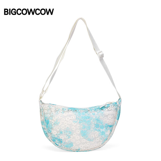 BIGCOWCOW斜挎包女包棉纶单肩包百搭休闲包包运动腋下包扎染饺子包男